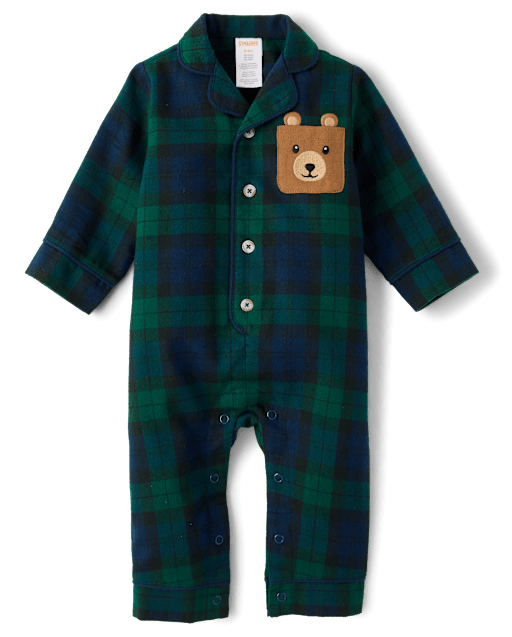 Baby Plaid Flannel One Piece Pajamas