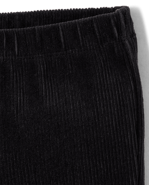 Girls Corded Velour Flare Leggings - Little Essentials - view 2