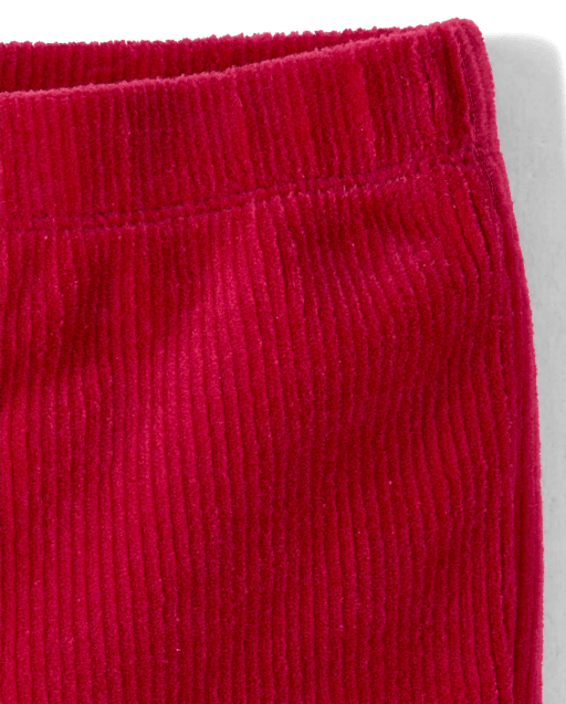 Girls Corded Velour Flare Leggings - Little Essentials - view 2