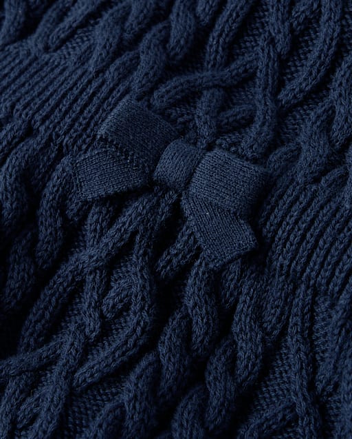 Girls Cable Knit Sweater Dress - Little Essentials - view 2