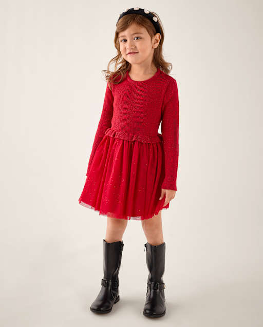 Girls Glitter Ruffle Tutu Dress - Little Essentials