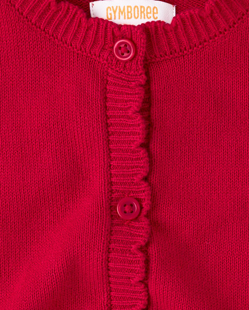 Girls Scalloped Cardigan - Little Essentials - view 2