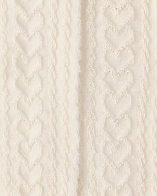 Baby Girls Heart Cable Knit Tights - Little Essentials - view 2
