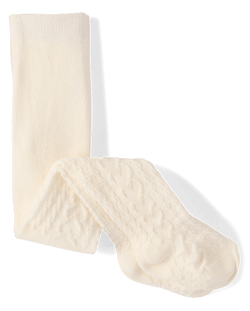 Baby Girls Heart Cable Knit Tights - Little Essentials