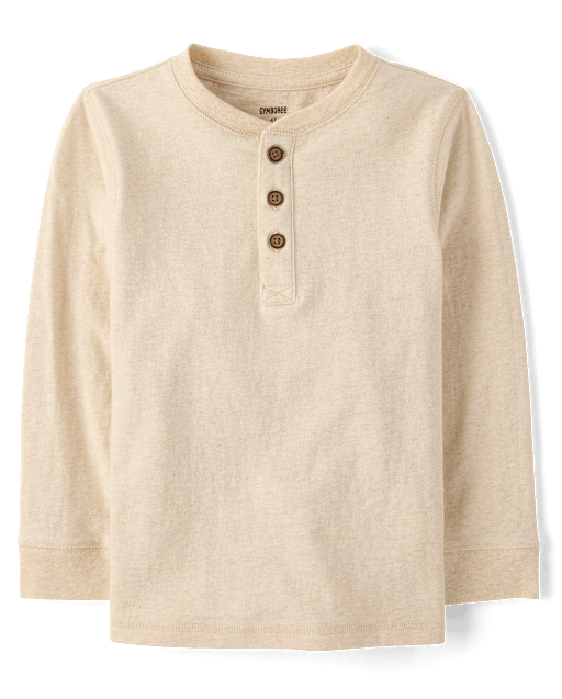 Boys Marled Henley Top - Little Essentials - view 1