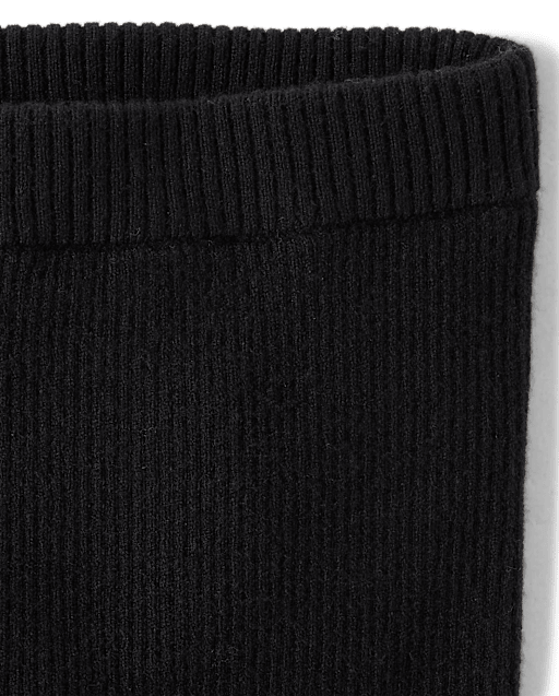 Girls Ribbed Sweater Leggings - Little Essentials - view 2