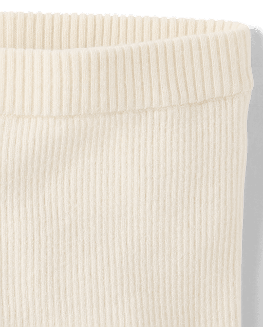 Girls Ribbed Sweater Leggings - Little Essentials - view 2