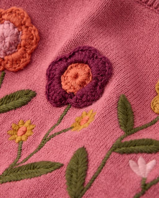 Girls Crochet Floral Sweater Tutu Dress - The Harvest Edit - lbl_product_image_view_2