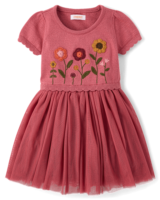 Girls Crochet Floral Sweater Tutu Dress - The Harvest Edit - lbl_product_image_view_1