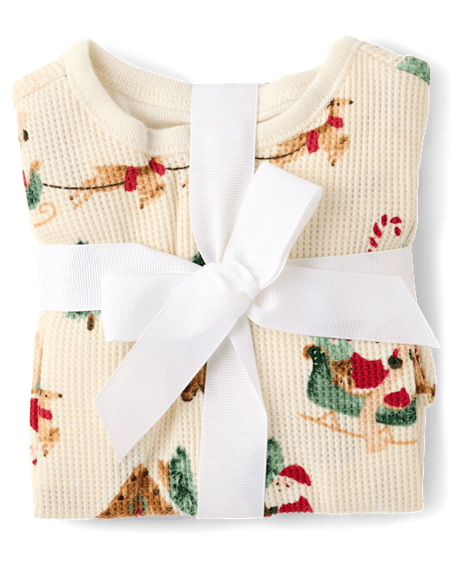 Baby Holiday Snug Fit Thermal Footed One Piece Pajamas - view 2