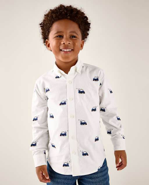 Boys Embroidered Button Up Shirt - The Polar Express™ x Gymboree