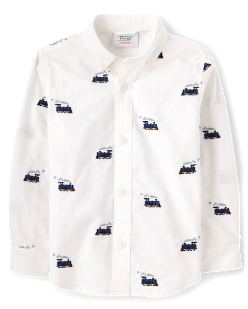 Boys Embroidered Button Up Shirt - The Polar Express™ x Gymboree