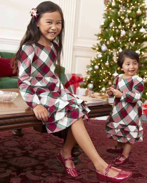 Matching Sister Dresses - Christmas Cabin