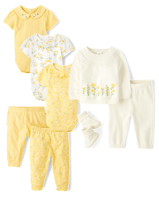 Baby Girls Yellow Floral Gift Set - Homegrown by Gymboree Collection
