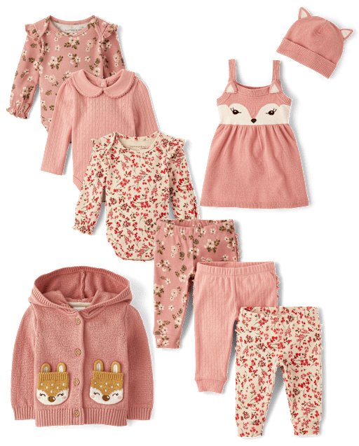 Baby Girls Gift Set - Floral Fox Collection