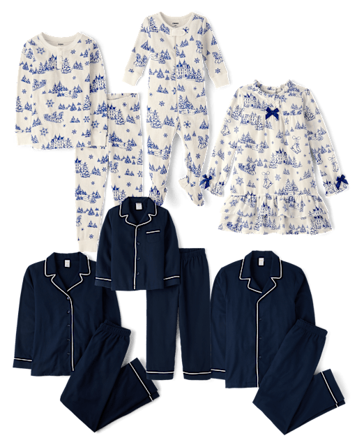 Coordinating Kids Pajamas - Winter Toile Gymmies Collection