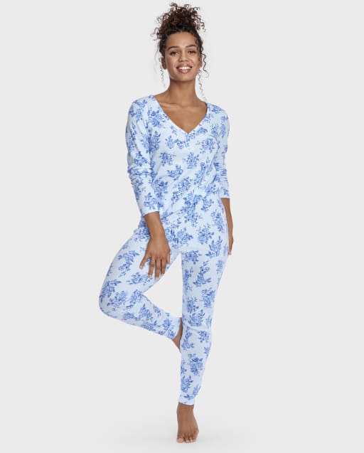 Womens Pajamas - Floral Fantasy Thermal Collection