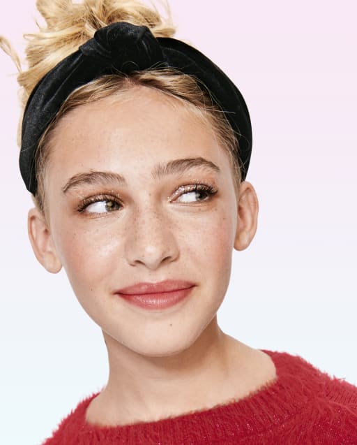 Tween Girls Velvet Top Knot Headband