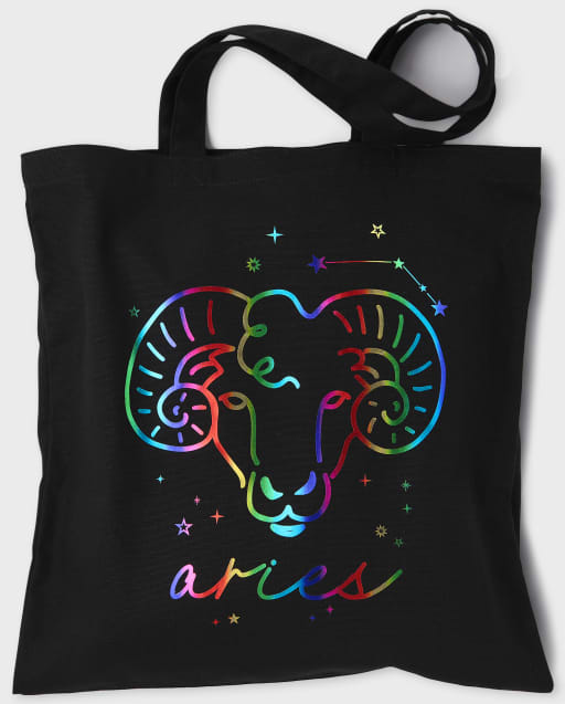 Teen Girls Aries Zodiac Canvas Tote Bag