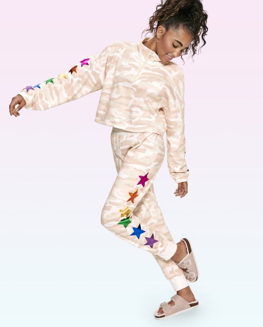 Tween Girls Star Camo Cozy Jogger Pants