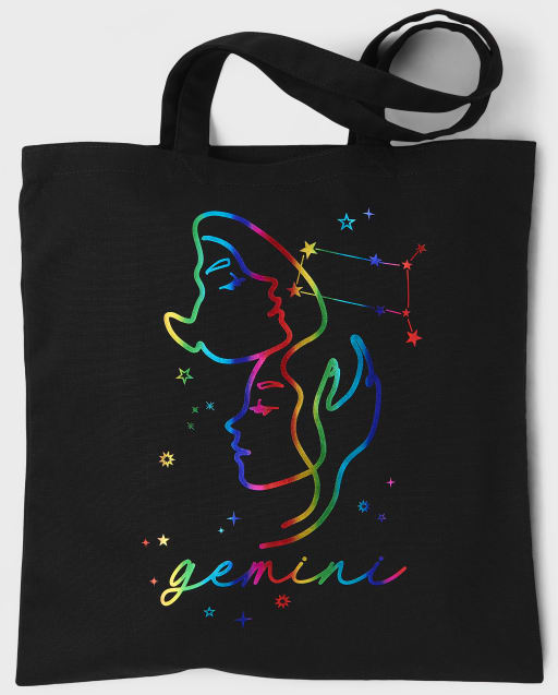 Teen Girls Gemini Zodiac Canvas Tote Bag