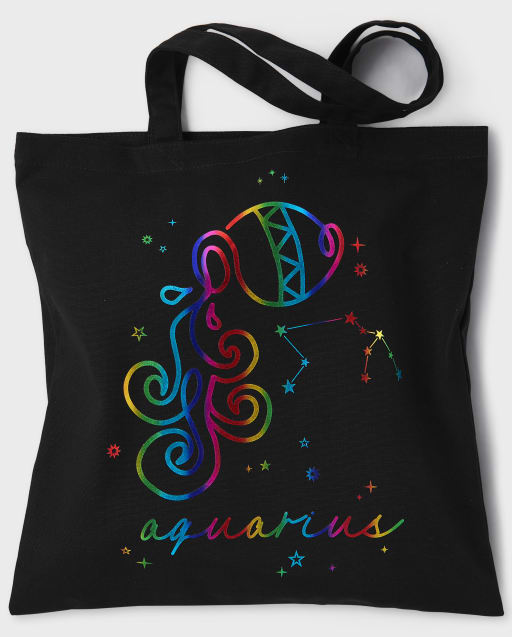 Teen Girls Aquarius Zodiac Canvas Tote Bag