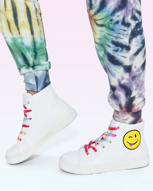 Tween Girls Happy Face Hi Top Sneakers