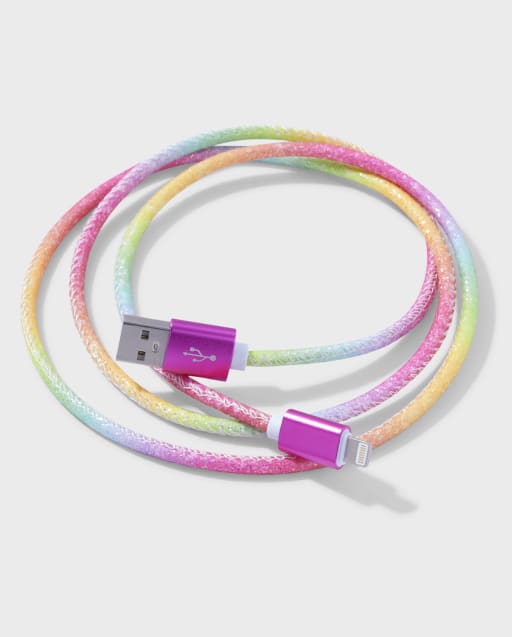 Cable de carga de arcoíris para niñas adolescentes