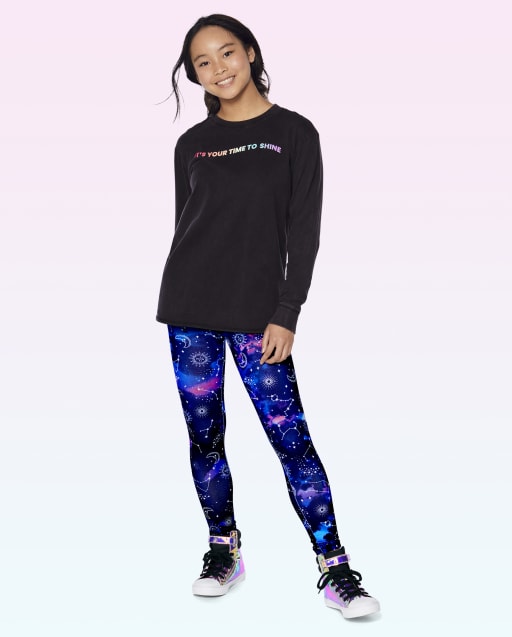 Girls Print High Rise Leggings
