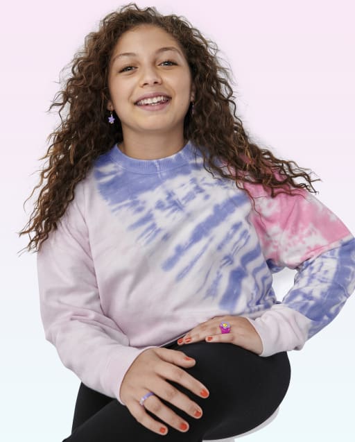Girls Tie Dye Oversized Sweatshirt