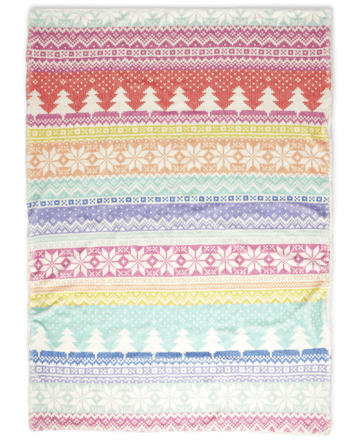 Tween Girls Snowflake Fairisle Sherpa Blanket