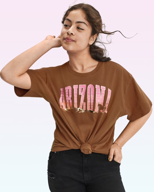 Camiseta con gráfico extragrande para niñas Tween