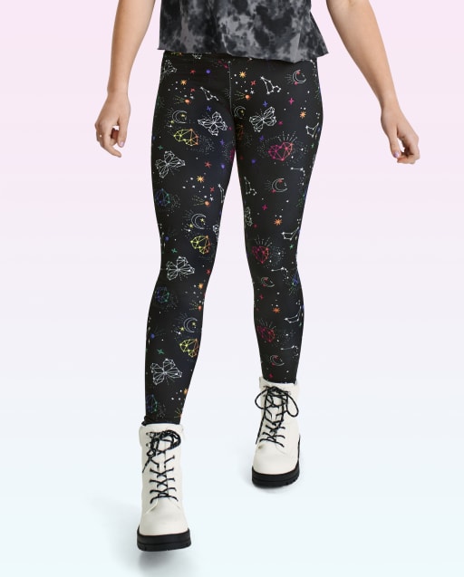 Tween Girls Butterfly Constellation High Rise Leggings