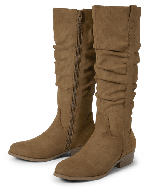 Girls Faux Suede Cowgirl Boots