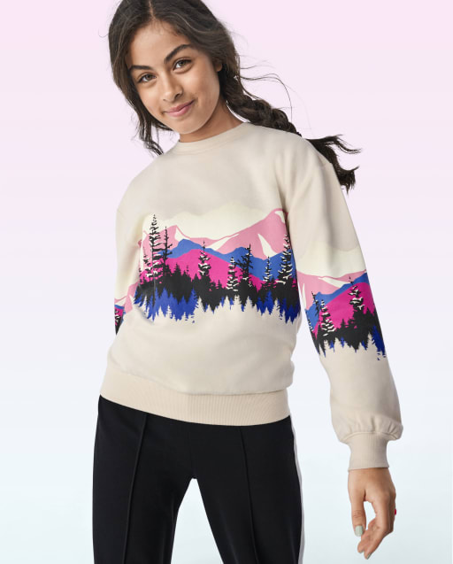 Tween Girls Mountain Fleece Oversized Sweatshirt