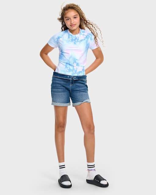 Tween Girls Denim Midi Shorts - Plus