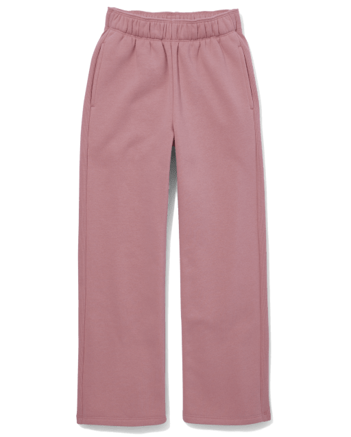Tween Girls Ribbed Panel Fleece Jogger Pants
