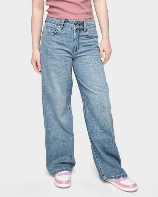 Tween Girls Low Rise Wide Leg Jeans