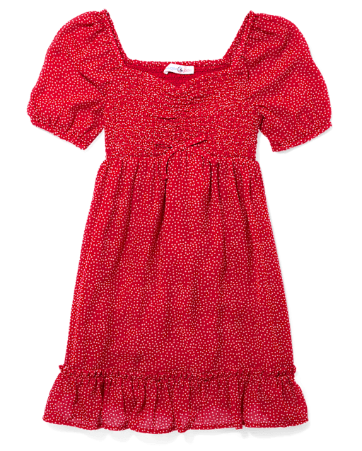 Tween Girls Cinched Ruffle Dress