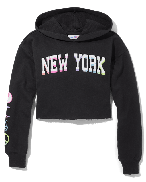 Tween Girls Cropped Graphic Hoodie