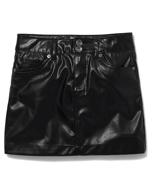 Tween Girls Faux Leather Skirt