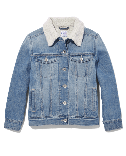 Tween Girls Sherpa-Lined Denim Jacket