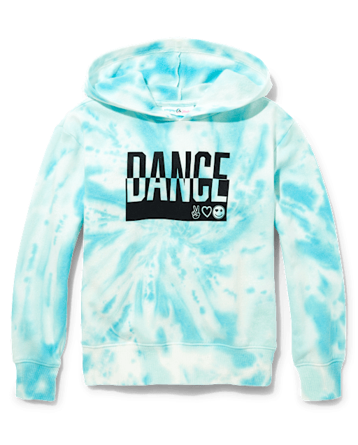 Tween Girls Tie Dye Cropped Graphic Hoodie