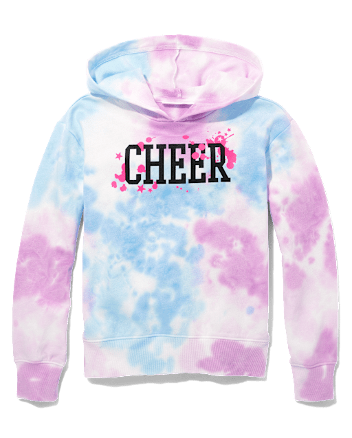 Tween Girls Tie Dye Cropped Graphic Hoodie