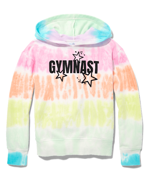 Tween Girls Tie Dye Cropped Graphic Hoodie