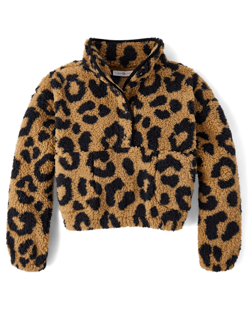 Tween Girls Sherpa Half Snap Pullover