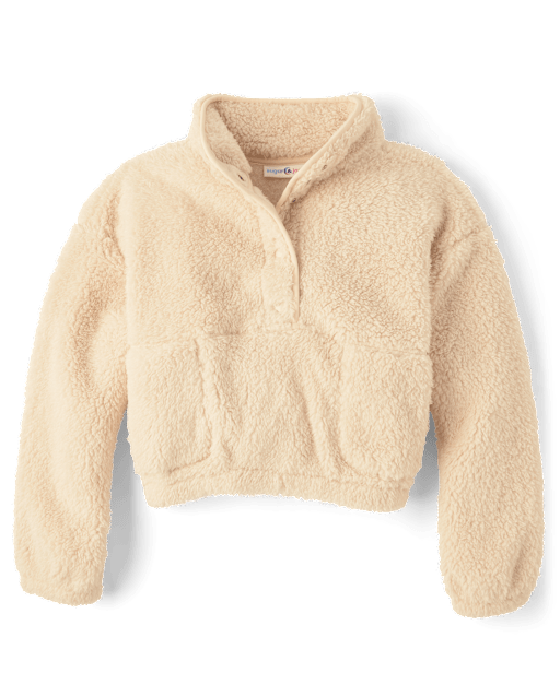 Tween Girls Sherpa Half Snap Pullover