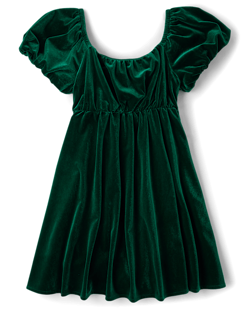 Tween Girls Velour Ruffle Dress