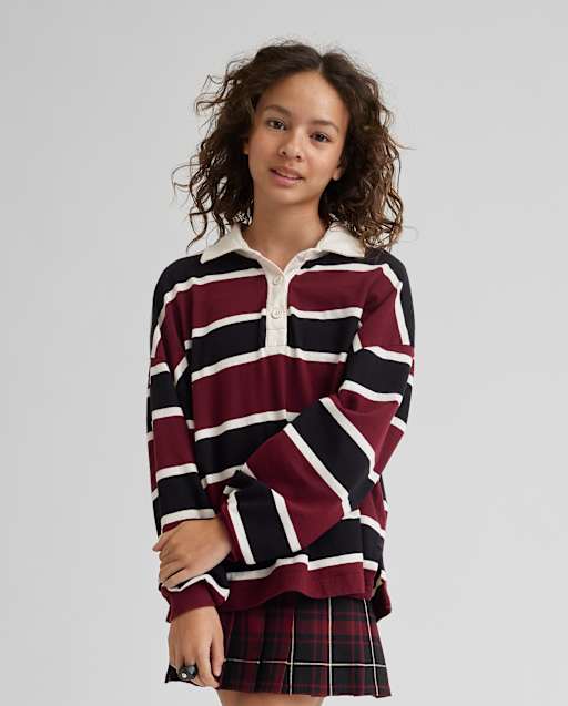 Tween Girls Oversized Rugby Polo