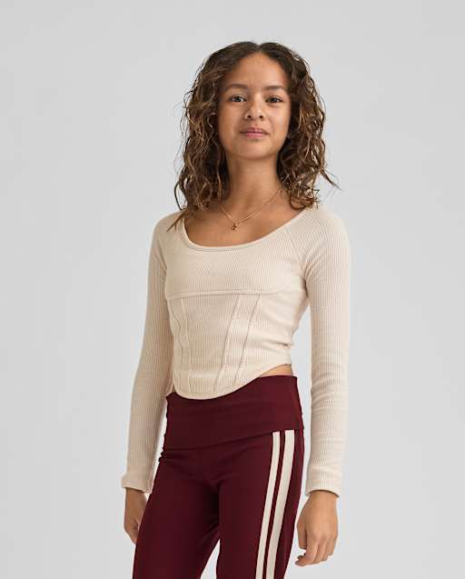 Tween Girls Ribbed Corset Top